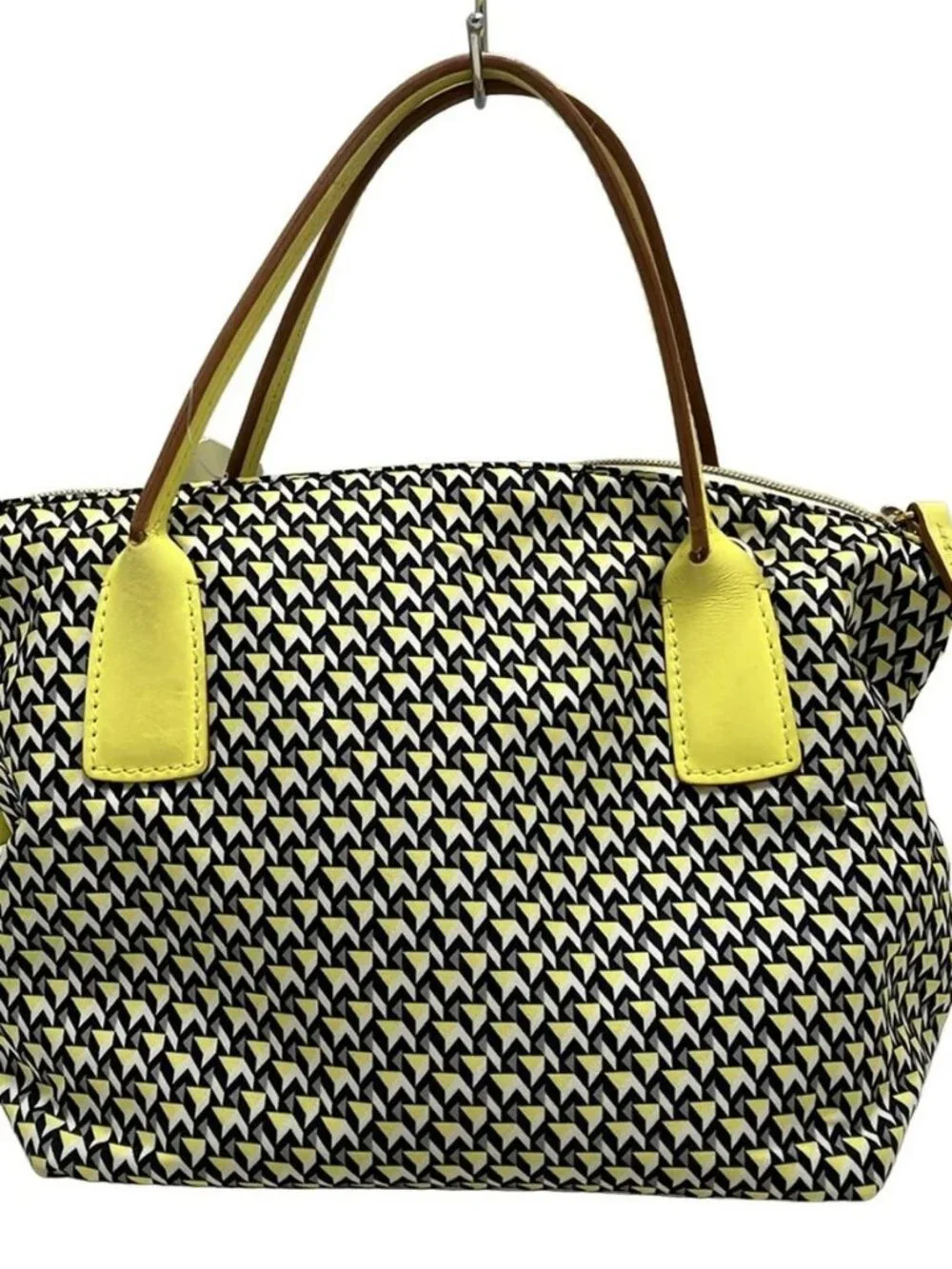 ROBERTA PIERI Black Yellow Multi Nylon Leather Handbag